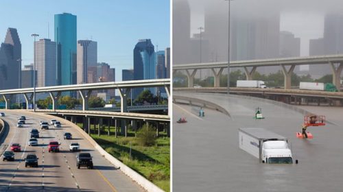 Хьюстон до и после урагана «Харви»