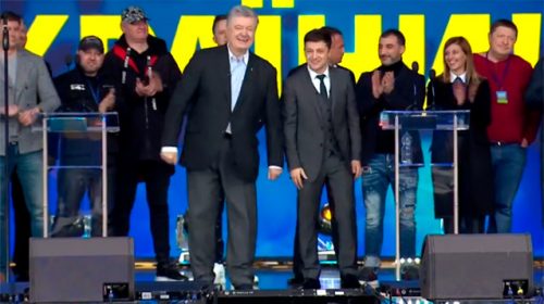 На “Олимпийском” стадионе в Киеве прошли дебаты Зеленского и Порошенко.